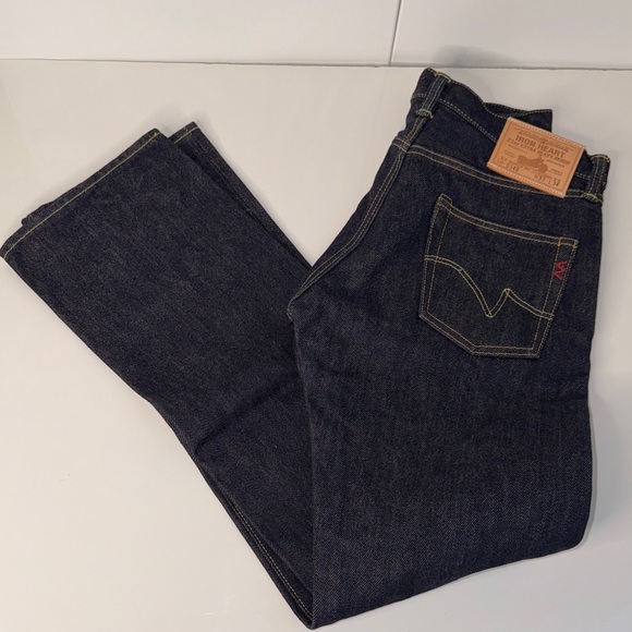 NWOT Men's Iron Heart Deep Indigo Straight Jeans 33 x 34 634S